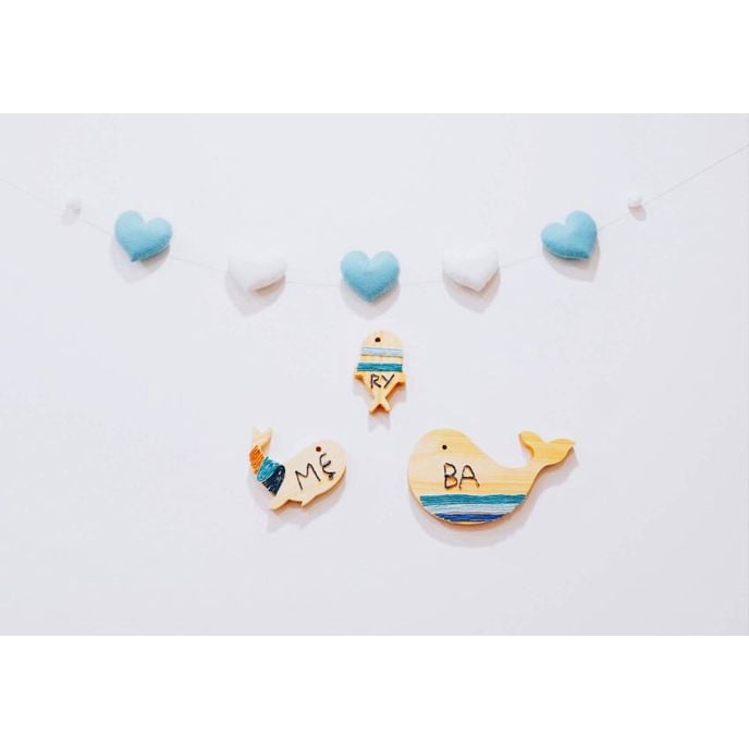 Set 3 cá chủ đề Gia Đình bằng gỗ thông dày 15mm đồ chơi tô màu cho bé trang trí nhà cửa