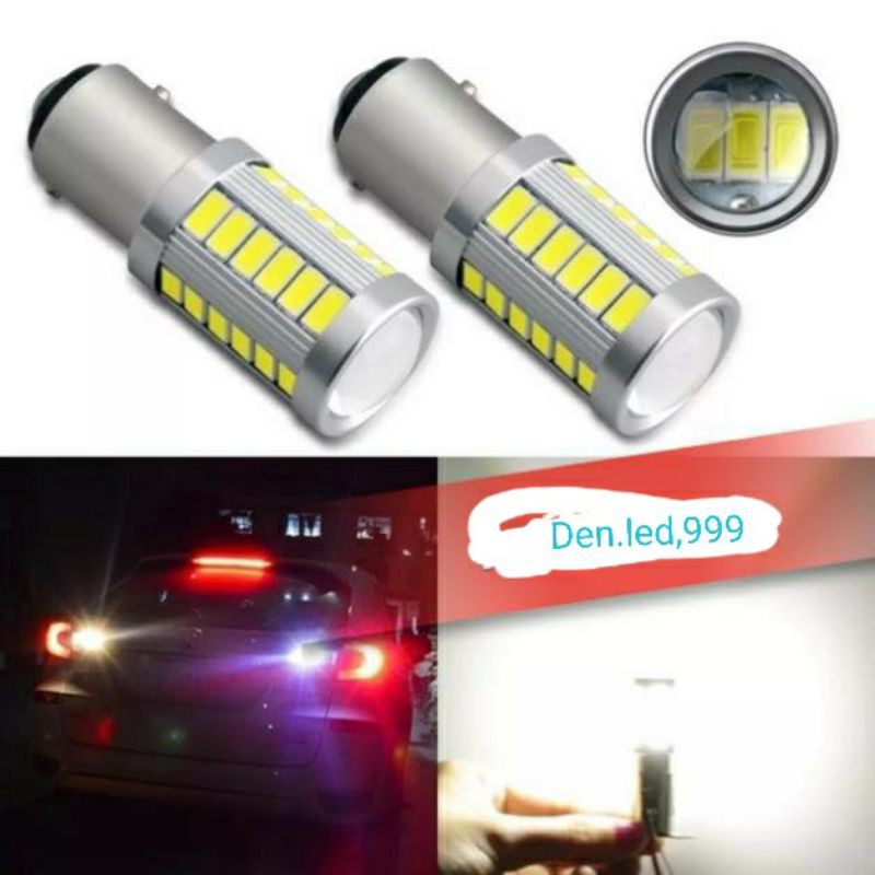 🔥ĐÈN LED HẬU NHÁY 33 TIM LED BI CẦU Ô TÔ XE MÁY💥2 CHÂN DƯƠNG (GIÁ 1 BÓNG)