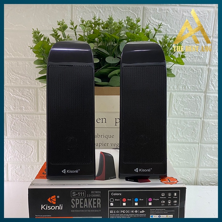 Loa Máy Tính Để Bàn Mini Có Dây Chính Hãng 2.0 Kisonli S111 Loa Vi Tính Nghe Nhạc Laptop Pc Gaming