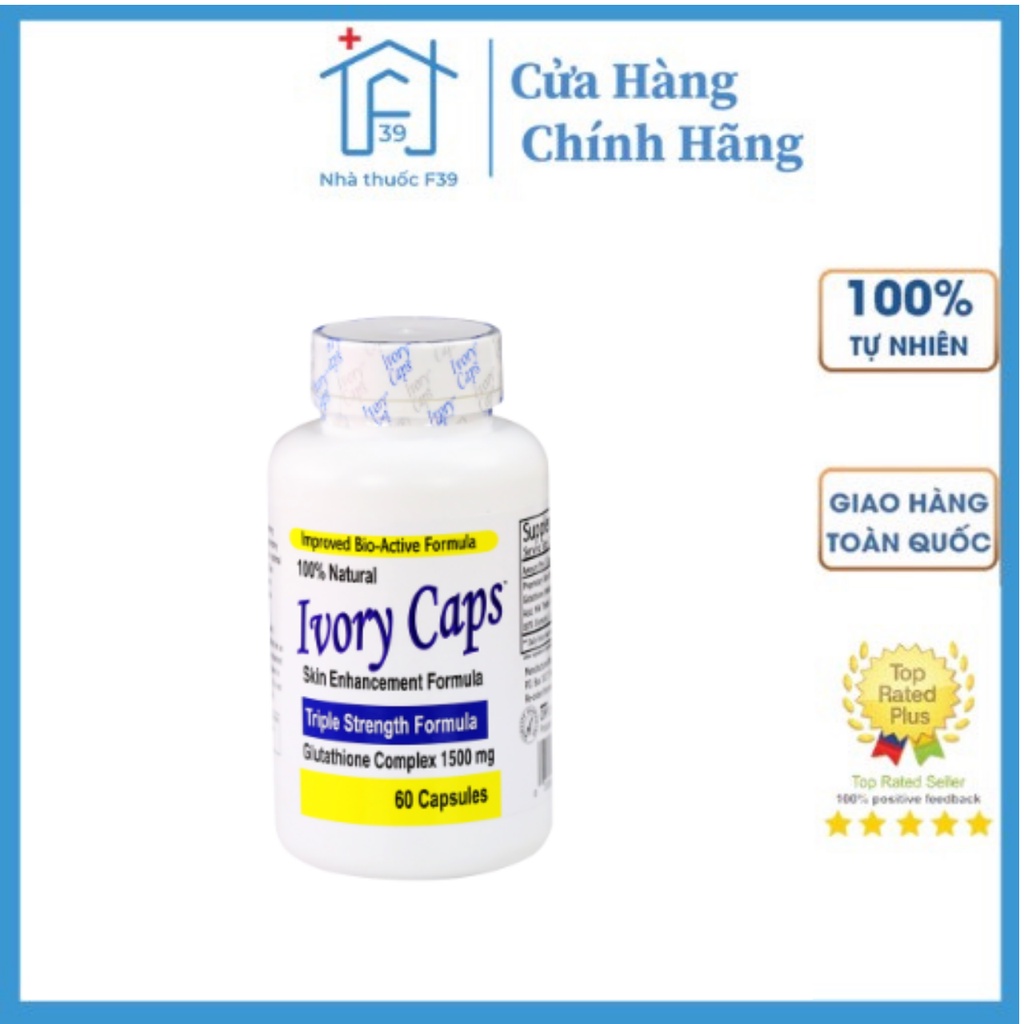 Viên Uống Hỗ Trợ Trắng Da Ivory Caps Glutathione, Giảm Nám Tàn Nhang Đẹp Da Nhà Thuốc F39
