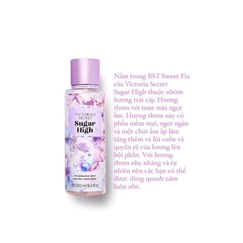 Xịt thơm Victoria's Secret mẫu mới đủ mùi thơm sang 250ml