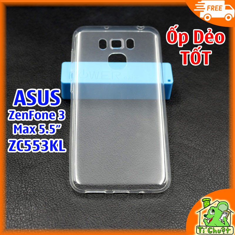 [Loại Tốt] Ốp lưng Asus ZenFone 3 MAX 5.5&quot; ZC553KL Silicon dẻo trong suốt