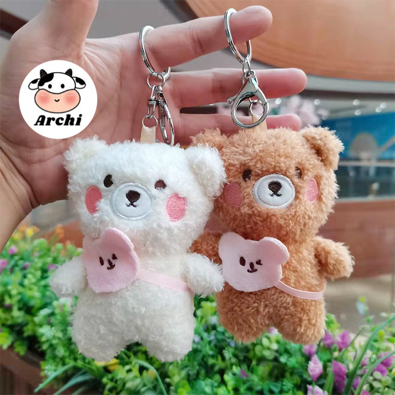 Móc khoá, móc cài balo hình gấu đeo túi