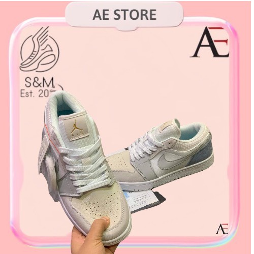 Giày Thể Thao Nam Nữ Jd1,Giày JORDAN 1 PARIS Xám Xanh Cổ Thấp, Full Box Full Bill, Full Size ( 36 > 43 )