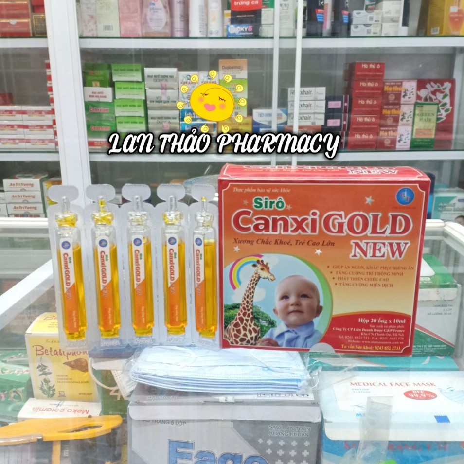 [CHÍNH HÃNG] SIRO CANXI GOLD NEW GP HỘP 20 ỐNG GIÚP BÉ ĂN NGON CAO LỚN VỊ THƠM NGON DỄ UỐNG