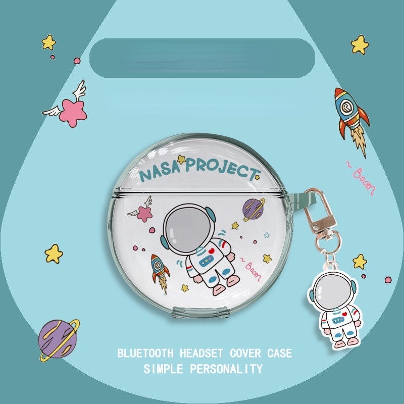 Vỏ Bảo Vệ Hộp Sạc Tai Nghe Kulomi for Pro 6 Trong Suốt Họa Tiết Hoạt Hình Dễ Thương