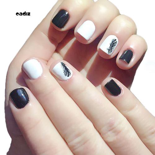 [Hàng mới về] Bộ 2 tờ miếng dán trang trí móng tay nghệ thuật chuyển nước họa tiết lông vũ thời trang