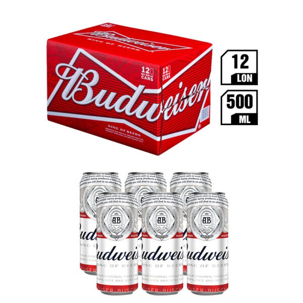 Thùng bia Budweiser lon cao 500ml x 12 lon | Chính hãng date dài