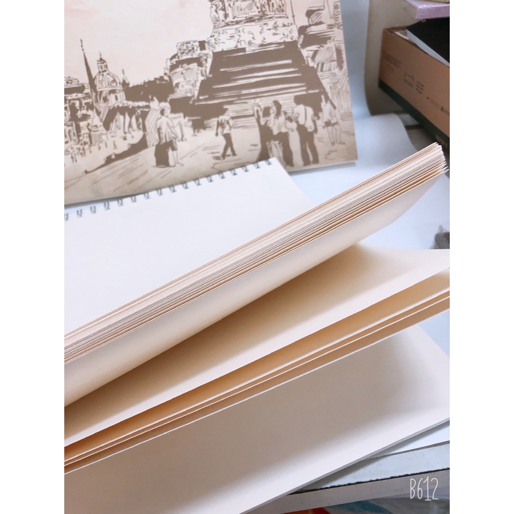 Sổ vẽ màu nước sketchbook lò xo A3 - 50 tờ / quyển - sổ vẽ sketchbook cao cấp - MIYABI STORE