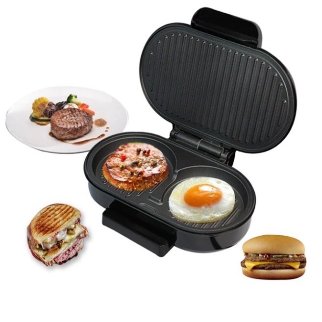 [Mã ELHADEV giảm 4% đơn 300K] Máy Làm Bít Tết Đôi Cao Cấp 750W Máy Làm Bánh Sandwich, Trứng Chiên, Hamburger