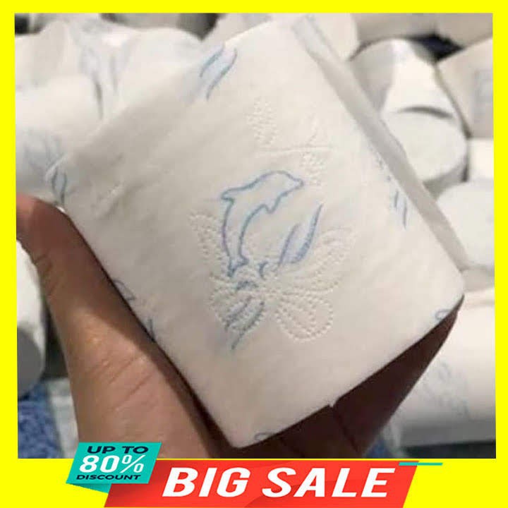 (Flash Sale) Giấy Vệ Sinh 3 Lớp Siêu Dai Không Lõi (35x26x8cm, nặng 1000 gram/1 bịch 20 cuộn)