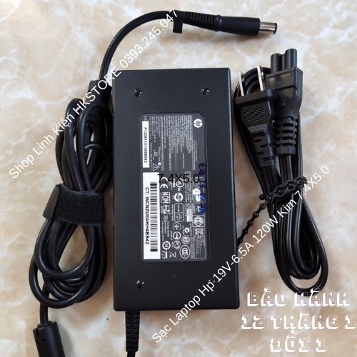 Sạc Laptop Hp 18.5V - 6.5A 120W Đầu Kim dùng cho các dòng máy HP Elitebook 8740W, 8540p, 8540W, 6930, 6910,  8530p