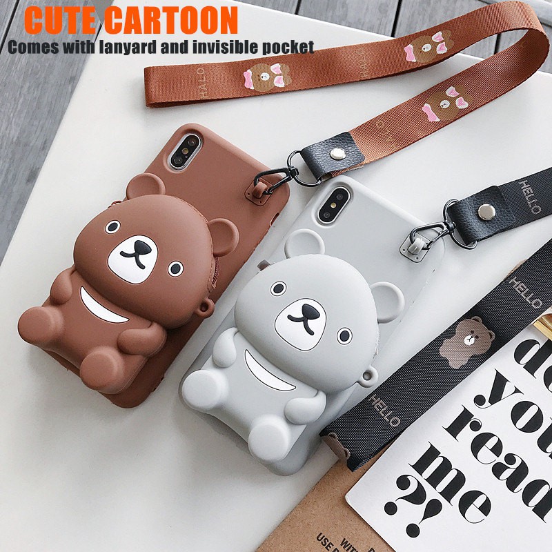 Ốp điện thoại silicon mềm in hình Gấu Kumamon 3D dễ thương cho iPhone X 4 4s 5 5s SE 6 6s 7 8 6P 7P 8P