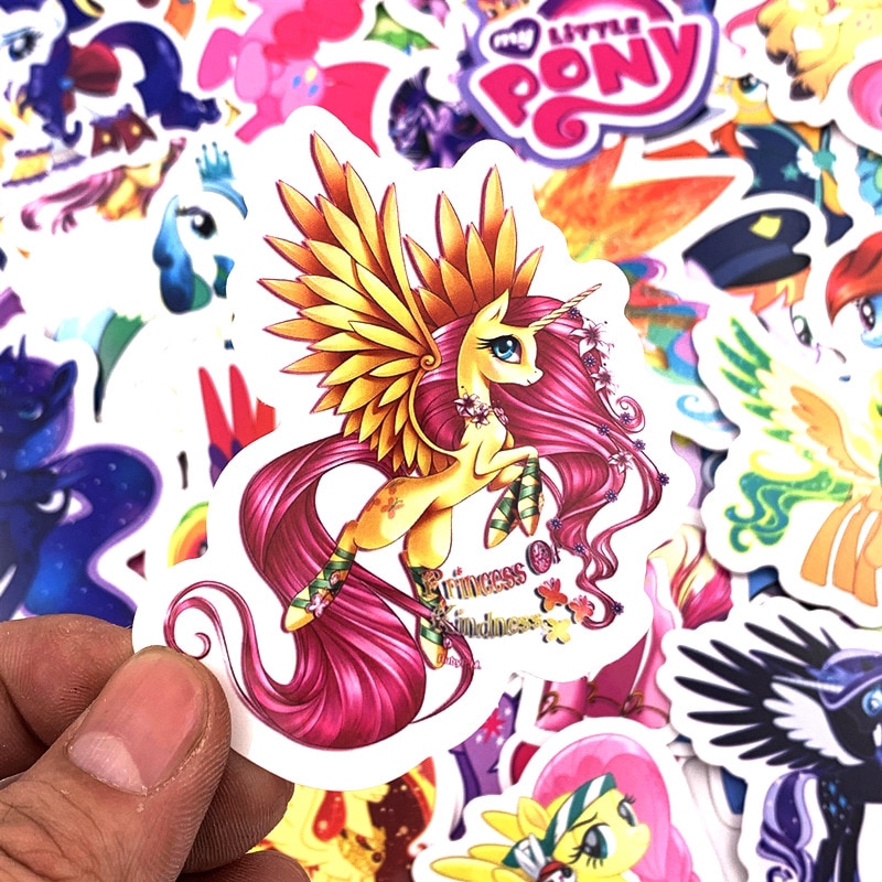 Set 50 miếng sticker hình ngựa kỳ lân my little pony dán trang trí xinh xắn