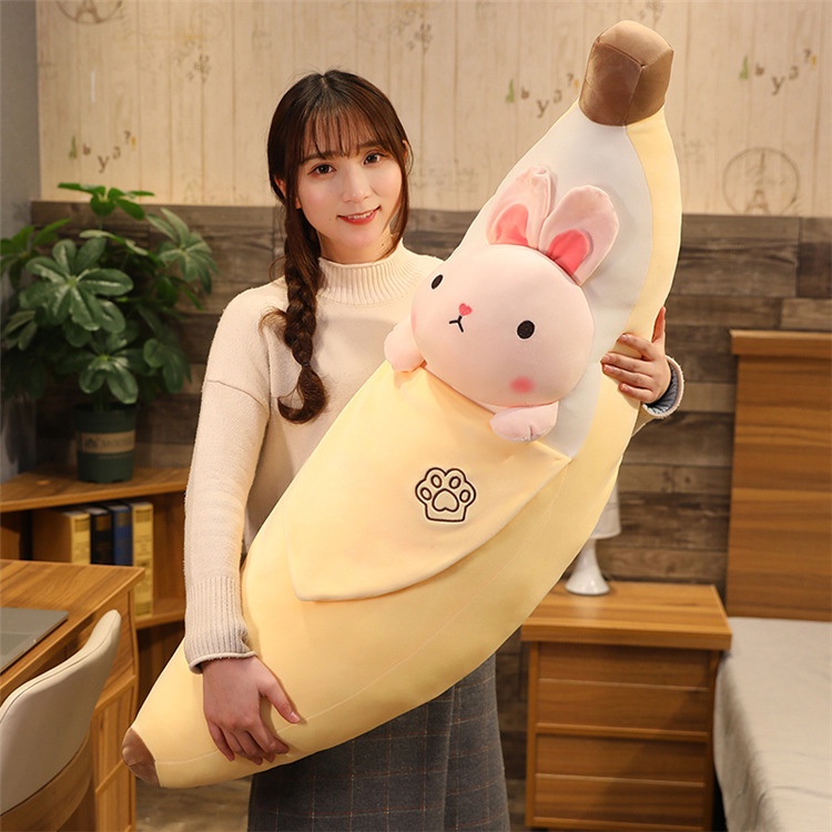 Gối Ôm Nhồi Bông Hình Chuối / Cún Shiba / Chim Cánh Cụt / Mèo / Chim Cánh Cụt