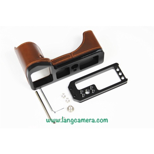 Bao Da kiêm L-Plate cho Sony A7m3, A7r3, A7r4 (da thật)