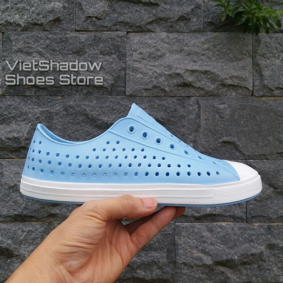 YDGD Giày nhựa đi mưa Native- Chất liệu nhựa xốp siêu nhẹ, không thấm nước - Màu xanh da trời 25 QS85