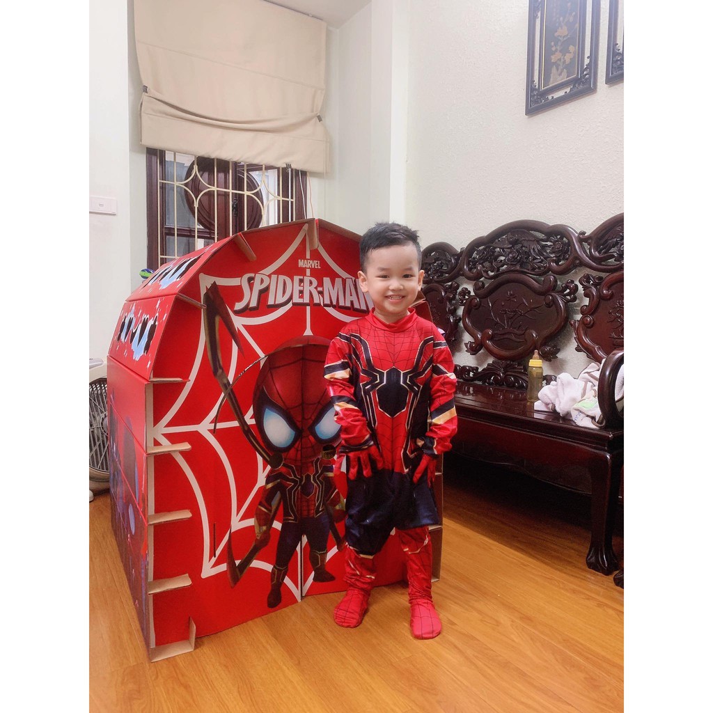 – Nhà Bìa Lắp Ghép - Người Nhện - 5 Lớp Cán Bóng Chịu Lực 20Kg