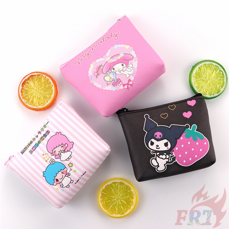 ❀ Ví Tiền Xu Sanrio ❀ 1 Ví Đựng Tiền Xu Bằng Da PU Hình Hello Kitty Kuromi Melody Cinnamonroll