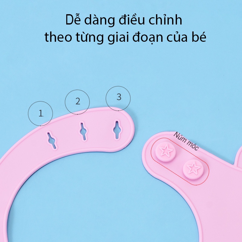 Yếm Ăn Dặm Cho Bé Silicon Có Thể Điều Chỉnh Theo Mọi Kích Thước, Yếm Cho Bé Trai Yếm Cho Bé Gái