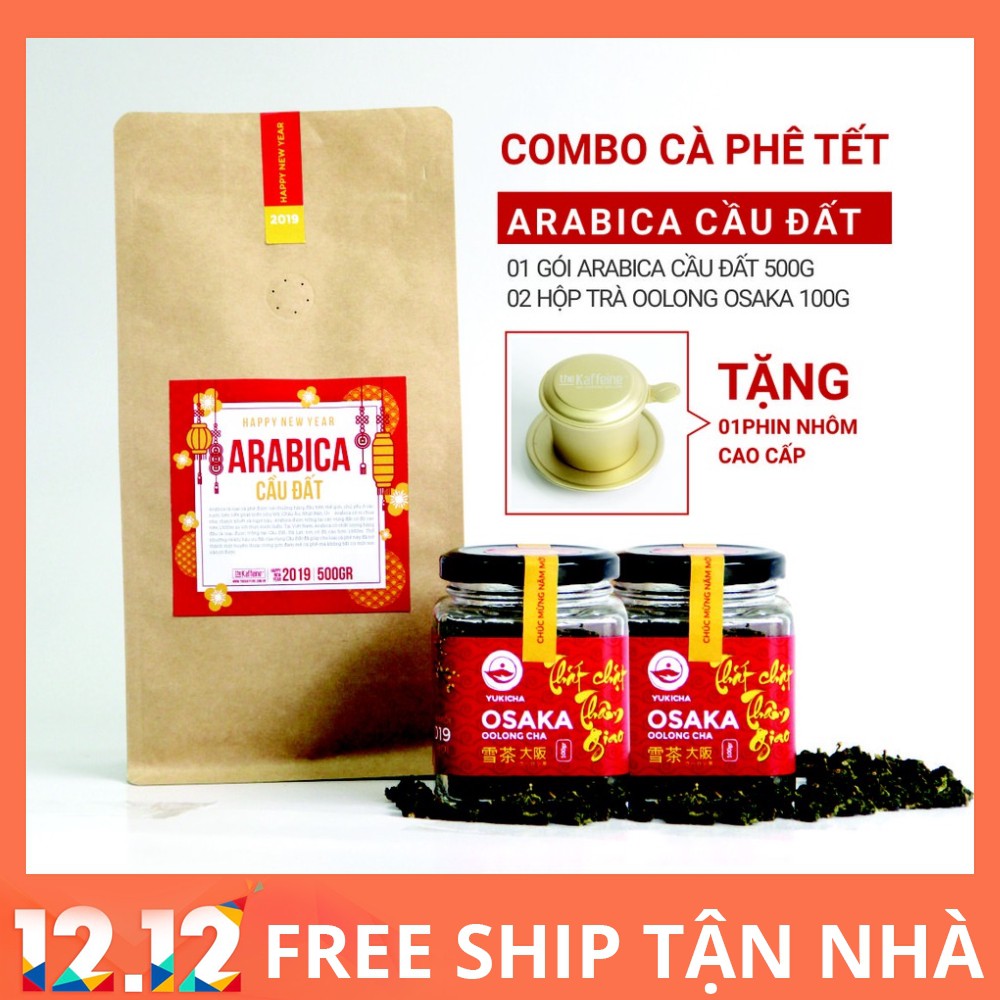 Combo cà phê Tết - Arabica Cầu Đất - Trà Olong Osaka