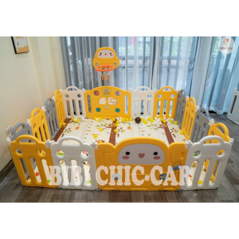 Quây Cũi Ô tô gấp gọn kèm cây bóng rổ cho bé nhựa cao cấp loại 1 cực xinh xắn
