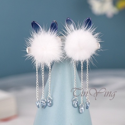 GETNOIVAS Set 2 kẹp tóc tua rua phong cách trung hoa cổ điển dễ thương cho nữ