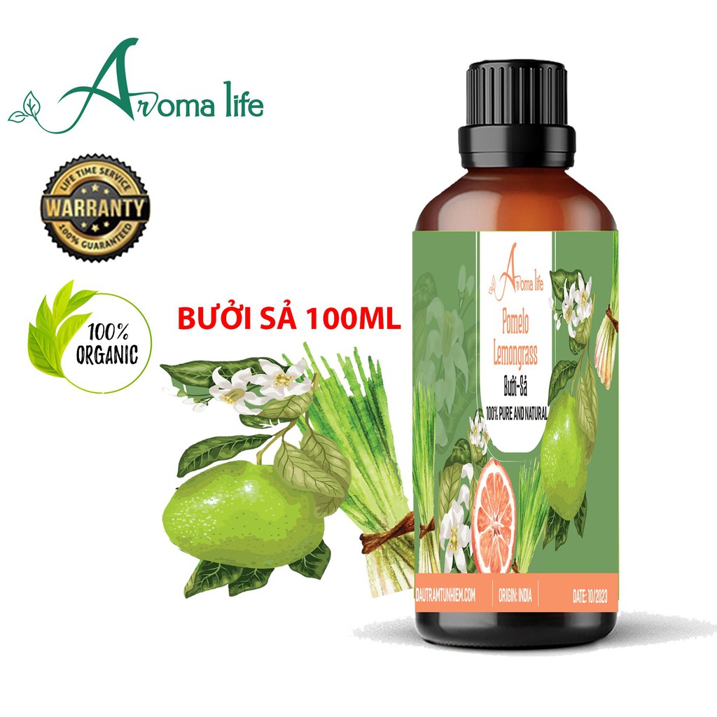 Tinh dầu nguyên chất Bưởi Sả Aroma Life (10ml 50ml 100ml)