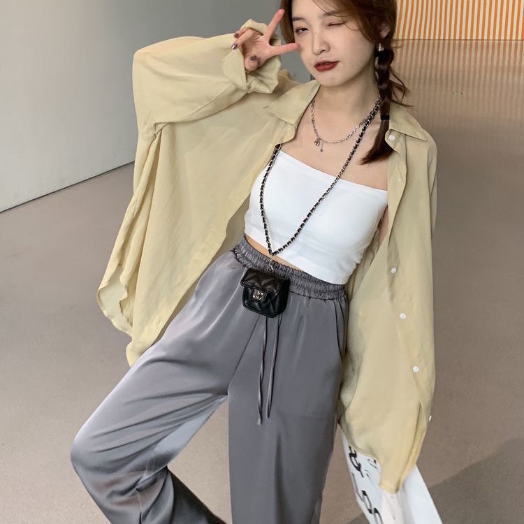 Áo Hai Dây Nữ Kiểu Ôm Có Mút Ngực Croptop Sexy Siêu Co Giãn AD12