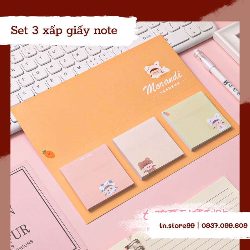 Set 3 xấp giấy note 60 trang