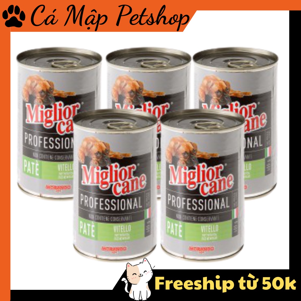 [COMBO 5 LON] PATE MIGLIOR MORANDO CANE CHO CHÓ VỊ THỊT BÊ - LON 400G