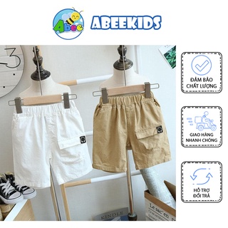Quần Ngố Cho Bé Trai Bé Gái Hàn Quốc, Quần Short Trẻ Em Chất Kaki Từ 0 Đến 6 Tuổi AbeeStore Size 8-25kg QS2