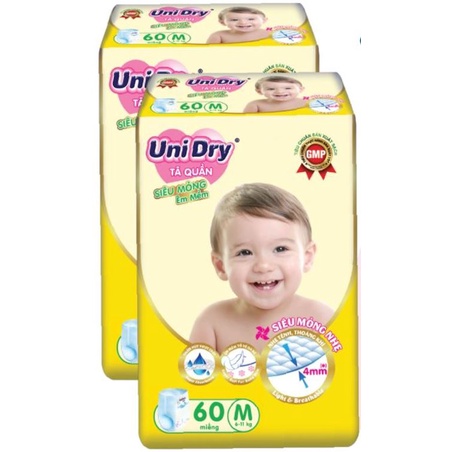 Combo 2 gói Tã Quần Unidry SIÊU MỎNG M60