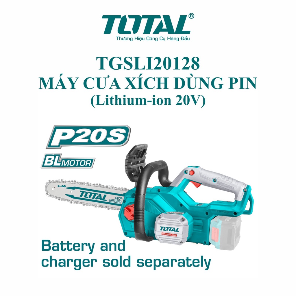 Máy cưa xích dùng pin 20V TOTAL TGSLI20128