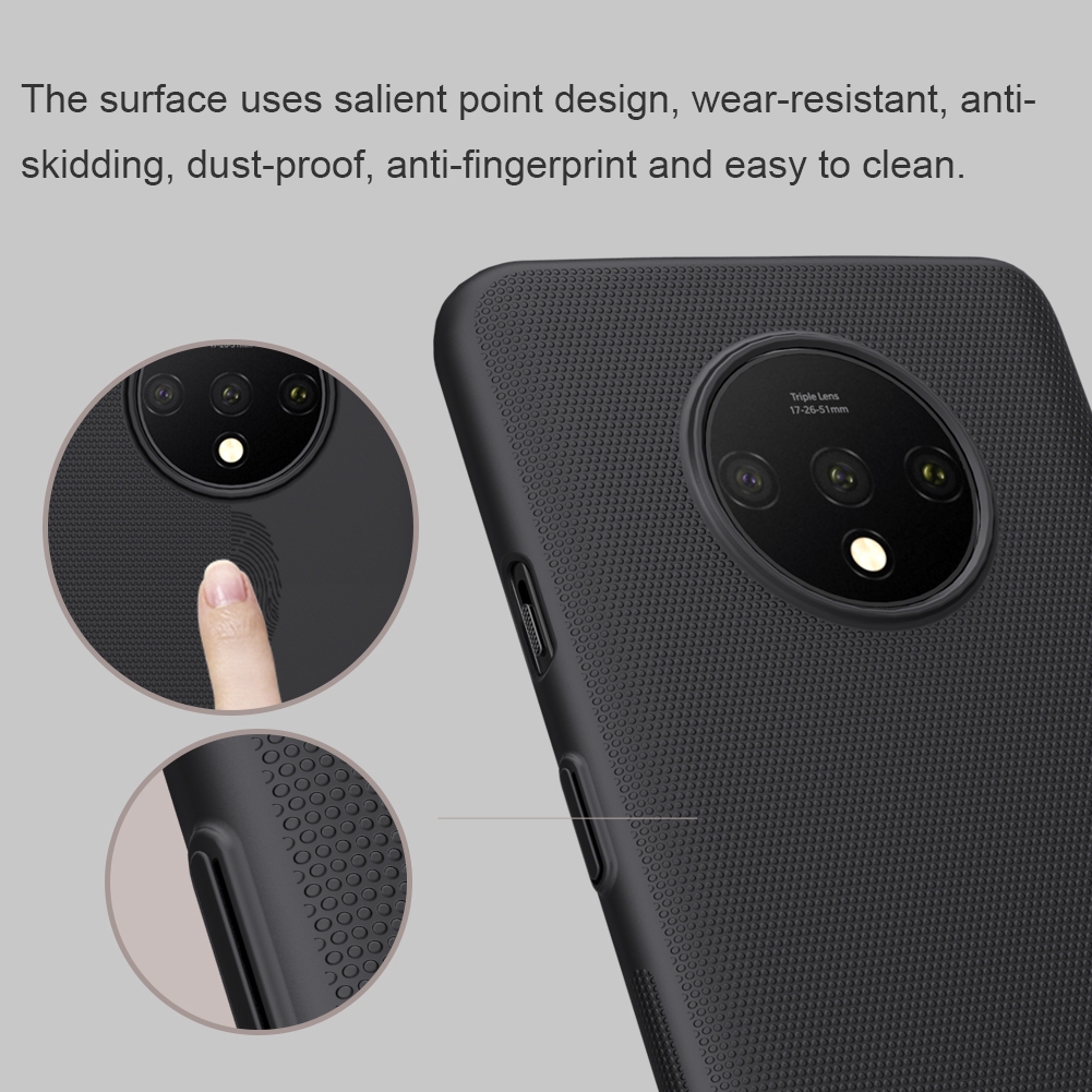 Ốp điện thoại NILLKIN mặt cứng nhám siêu mỏng chống sốc chống rơi cho OnePlus 7T