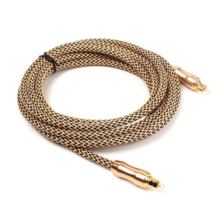 Cáp Quang Âm Thanh Mạ Vàng 24K Toslink Optical 1.5M (Vàng Đồng) - Cáp Quang Audio