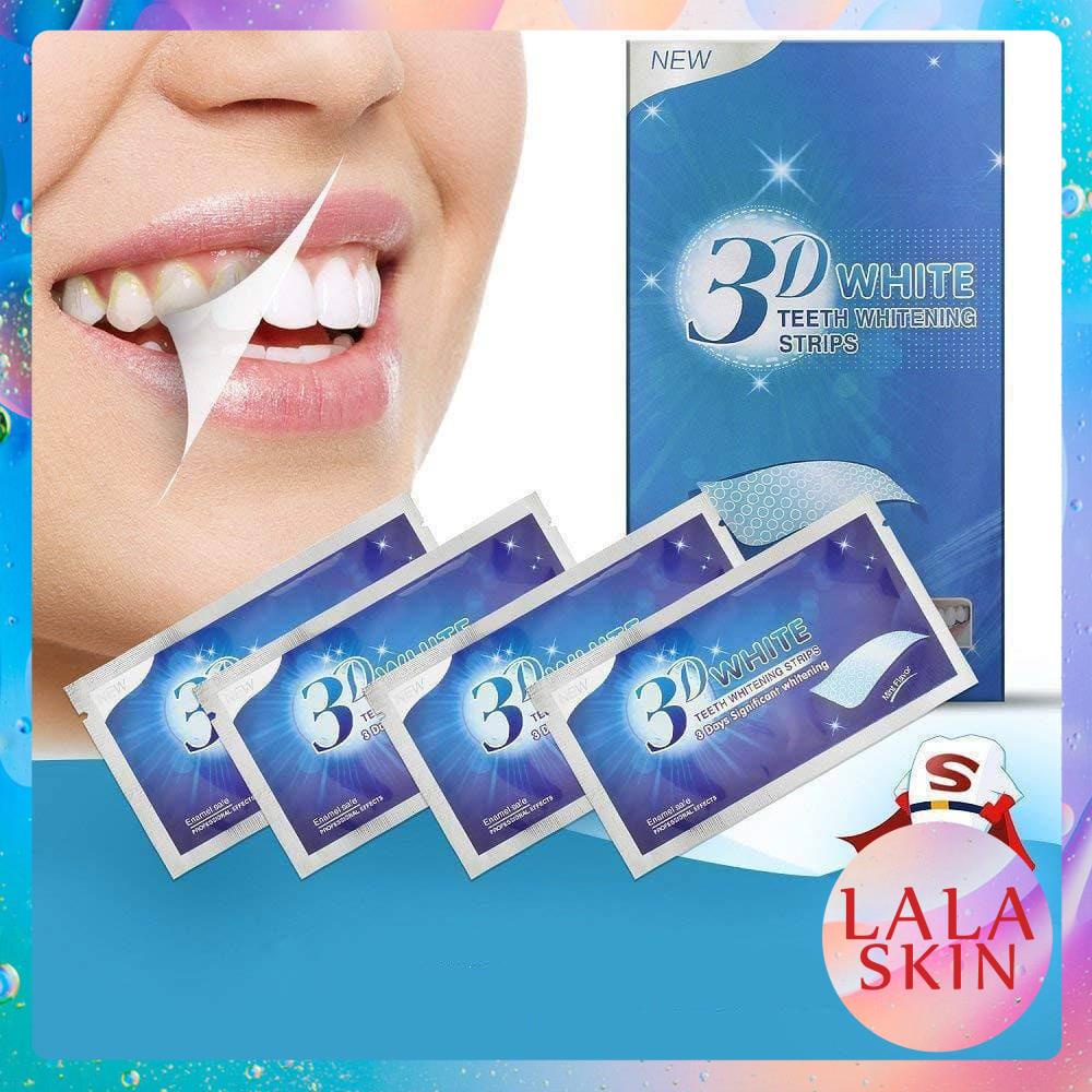Miếng dán trắng răng tiện lợi 3D White Teeth Whitening Strips zuzu cosmetic LALA