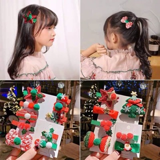 Set 5 kẹp tóc giáng sinh cực dễ thương