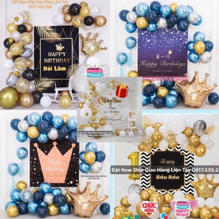 ❣️Set 6 Cánh Quạt Giấy Backrop Thiết kế Tên Kiểu HQ Phối 48 Quả Bóng Cực Sang Đẹp Lắm Luôn❤️