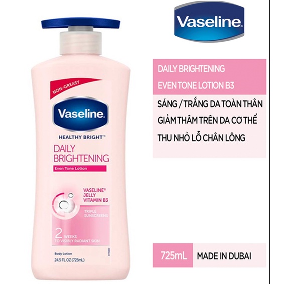 Sữa Dưỡng Thể Làm Trắng Da, Dưỡng Ẩm, Chống Nắng Vaseline Heathy White 725ml