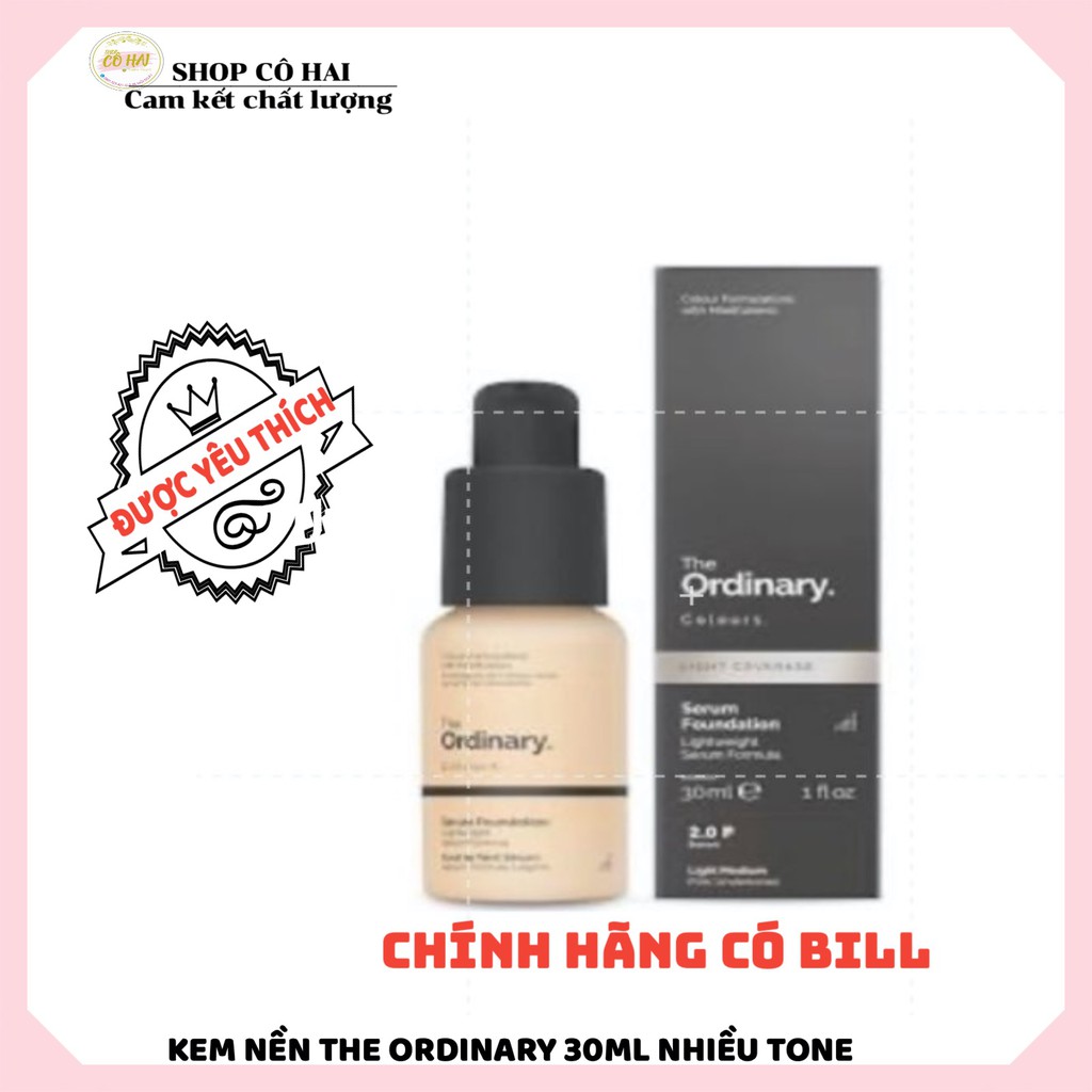 💥RẺNHẤT💥Kem nền The ordinary foundation 30ml chính hãng các loại