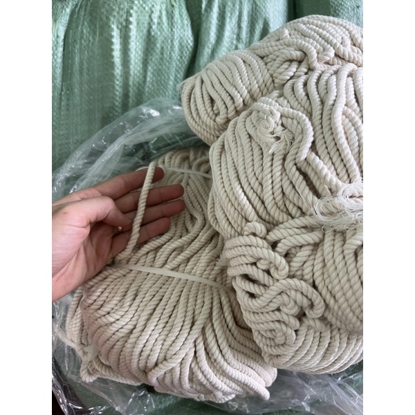1kg dây thừng cotton macrame  trang trí, handmade, dây tết treo xích đu, homestay thiết kế, mành rèm