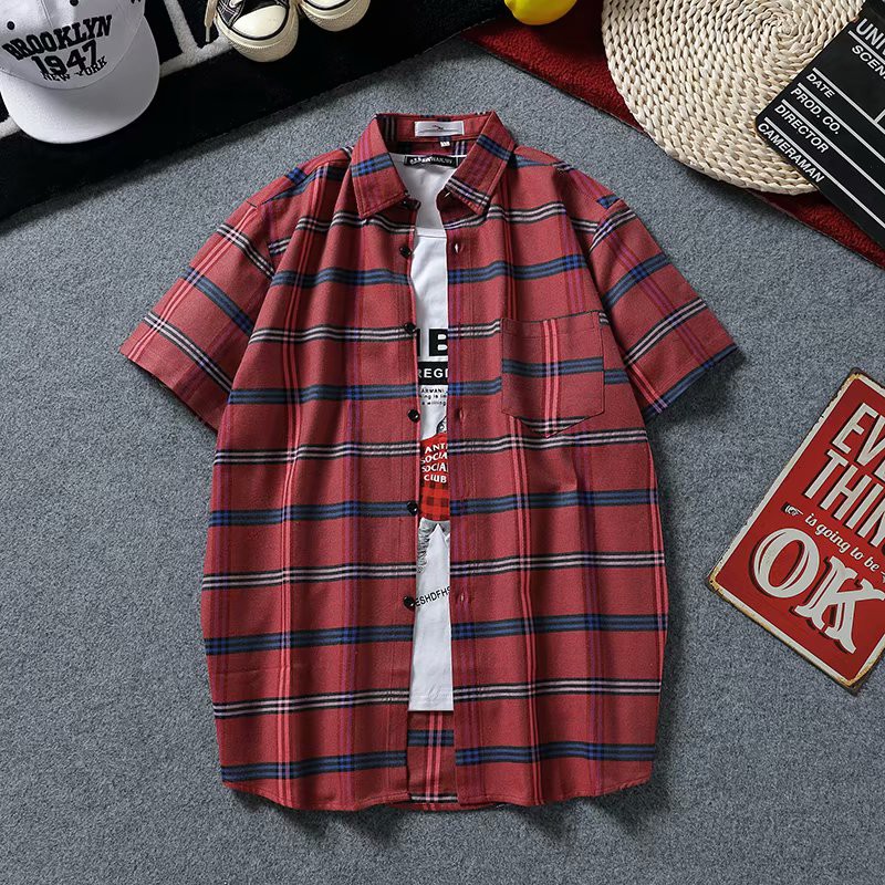 Men's fashion style striped short-sleeved shirt