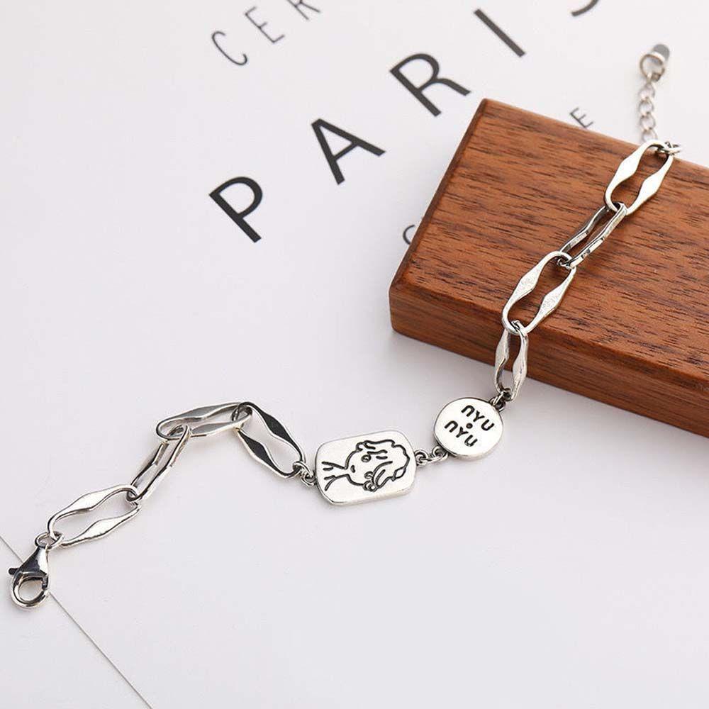 Vòng Tay Dây Xích Dày Điều Chỉnh Được Phong Cách Hip Hop Harajuku Hàn Quốc Cho Nữ