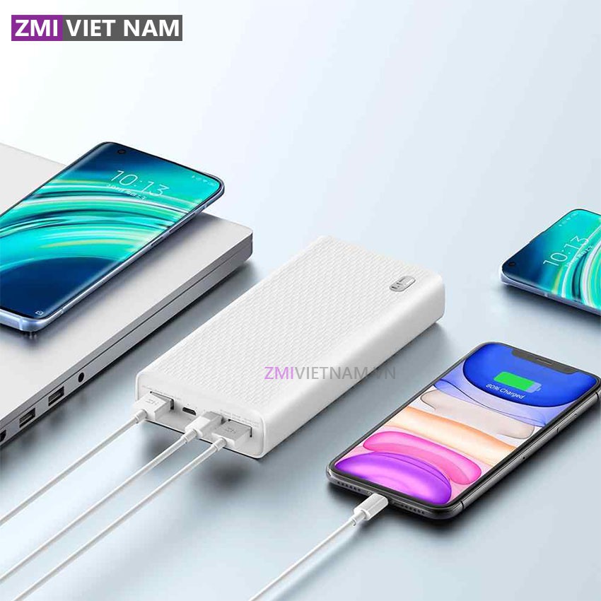 Sạc Dự Phòng ZMI QB821A 20000mAh, 1 Cổng Type C, 1 Micro, 2 USB A | Bảo Hành 18 Tháng