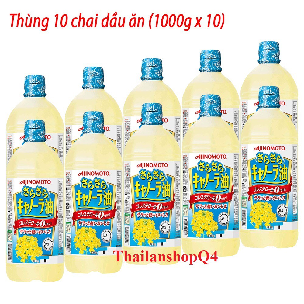 (HCM) COMBO 10 CHAI DẦU HOA CẢI AJINOMOTO 1000G