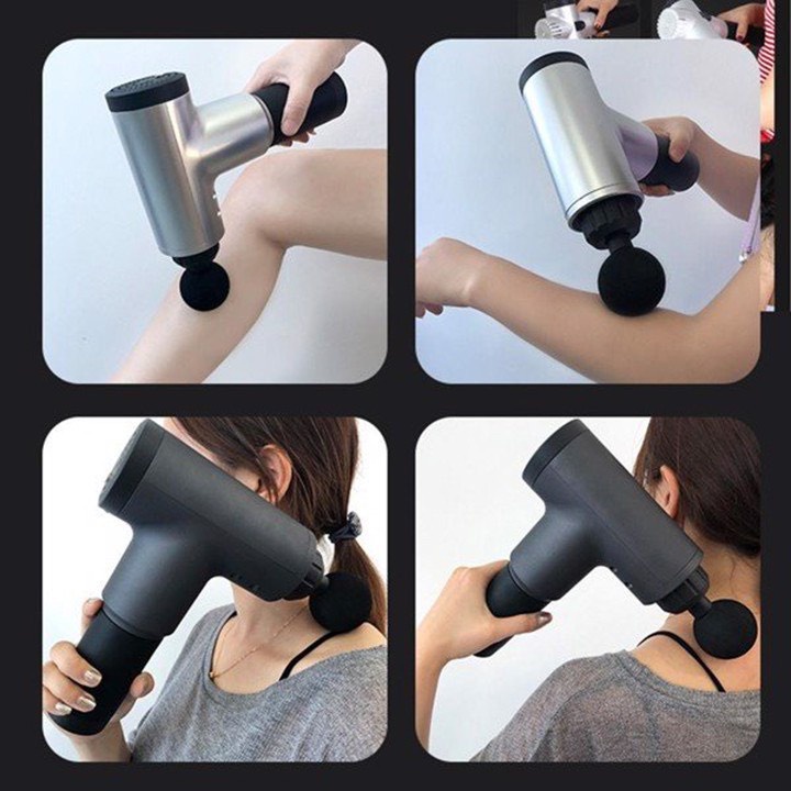 Máy Massage Cầm Tay 4 Đầu 6 Chế Độ Đấm Lưng Mát Xa Trị Liệu Cổ Vai Gáy, Nhức Mỏi Vai Gáy, Đau Giãn Cơ