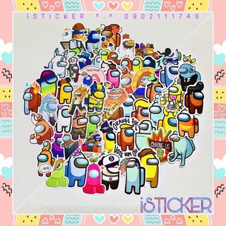 STICKER AMONG US pvc vinyl nhám chống thấm cao cấp hình dán xe, vali, laptop, nón BH, điện thoại..