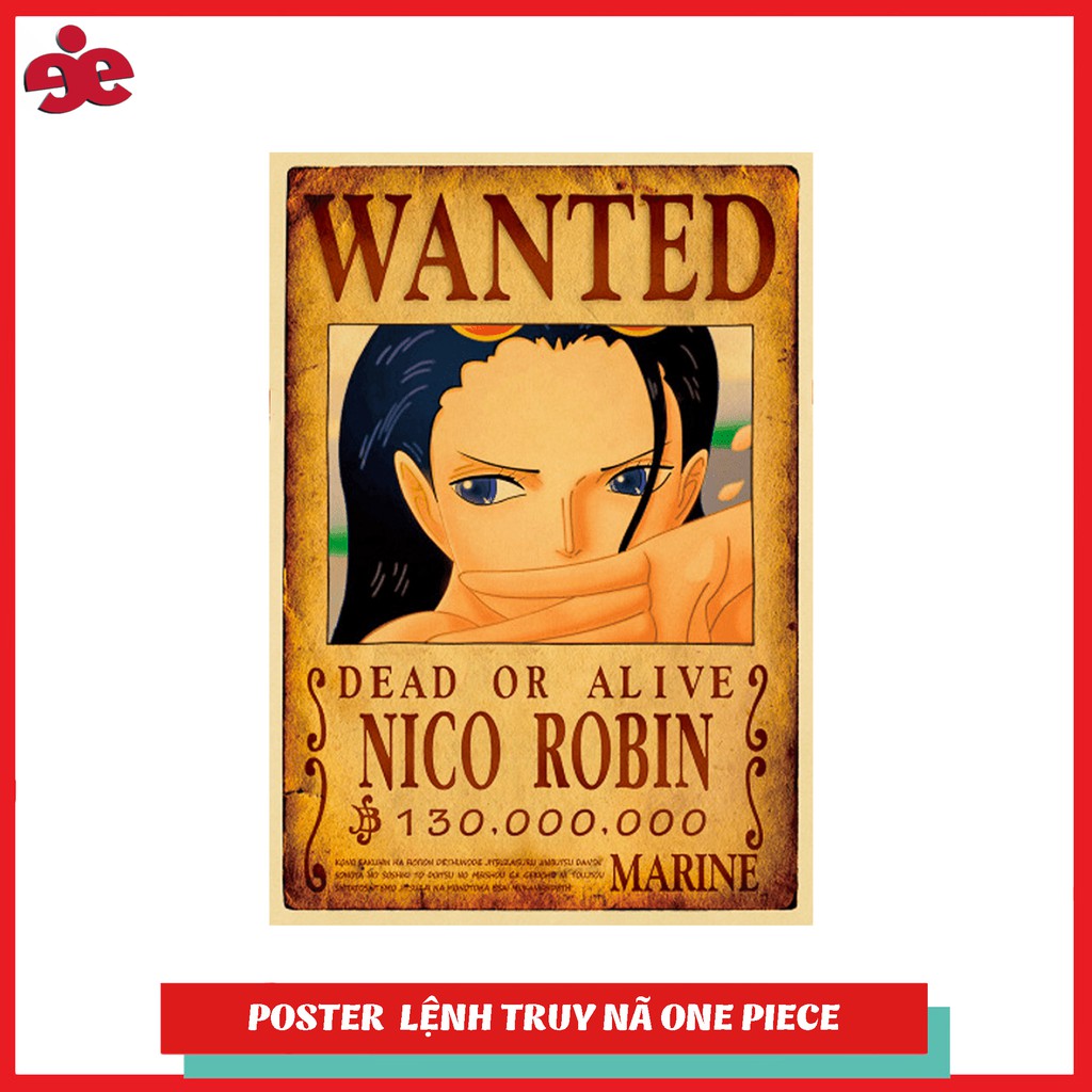 POSTER TRUY NÃ NHÂN VẬT ONE PIECE - PHIM VUA HẢI TẶC