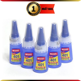 Keo dán móng úp tay 401 chính hãng , Keo gắn móng nail đính đá dán phụ kiện siêu trắc, 20g